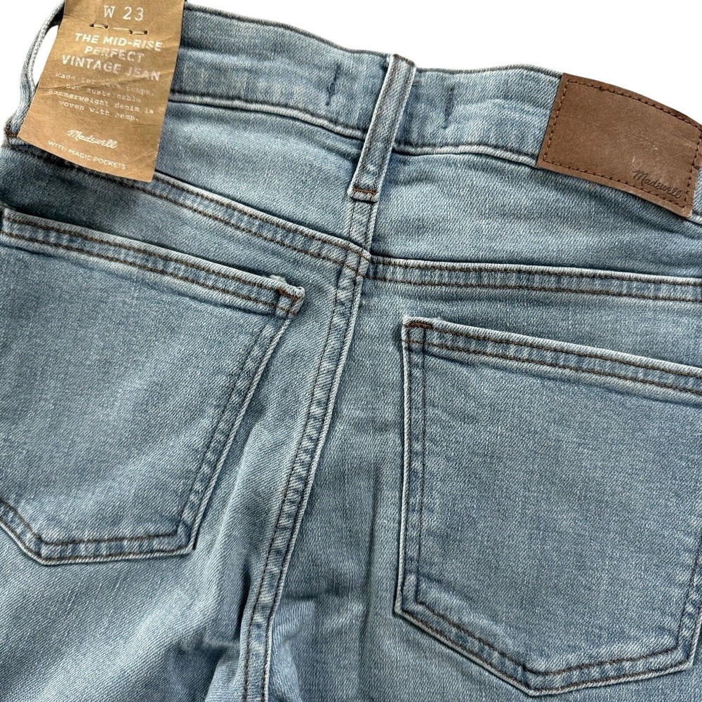 Madewell Perfect Vintage Straight Leg Jeans Womens 23 Light Blue Mid Rise NEW